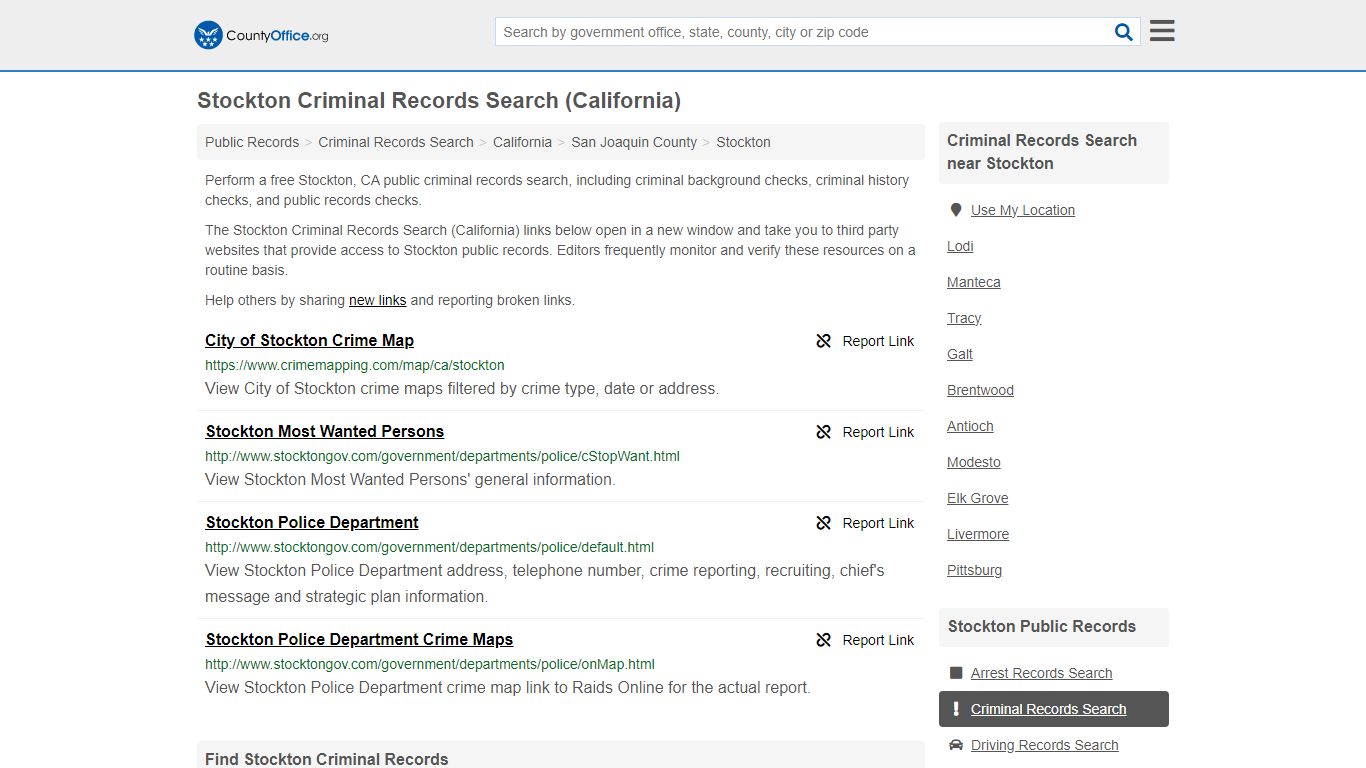 Criminal Records Search - Stockton, CA (Arrests, Jails & Most Wanted ...